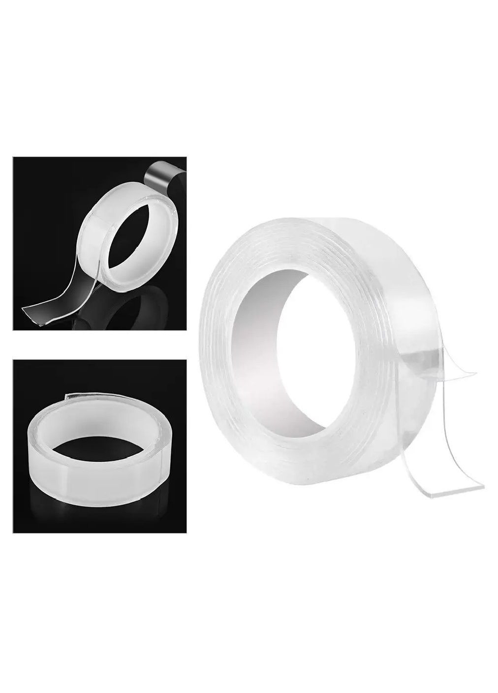 Комплект набор многоразовая двухсторонняя сверхсильная крепежная прозрачная клейкая лента скотч 5 метров 2 штуки (481015-Prob) Unbranded (350752240)