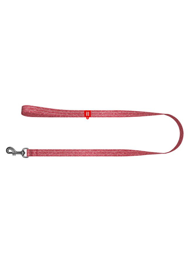Повідець для собак із відновленої бавовни WAUDOG Re-cotton, світловідбиваючий, Ш 20 мм, Дов 200 см червоний No Brand (363201454)