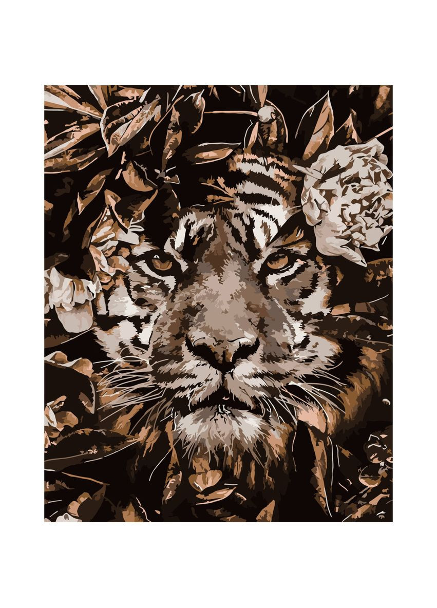 Картина за номерами для дорослих Тигр акрилова розвивальна см з лаком Strateg (362438677)