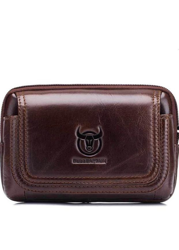 Сумка чохол для телефону на ремінь для документів шкіряна маленька сумочка Коричневий 35950 BULL (337671214)