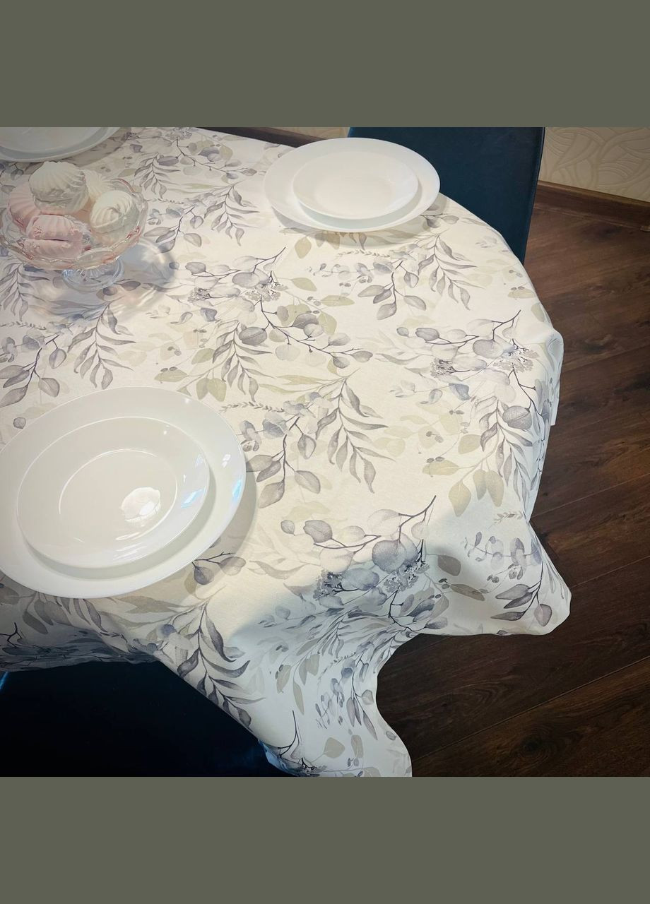 Скатерть водоотталкивающая 140х170см Эвкалипт Серый Malva (305830987)