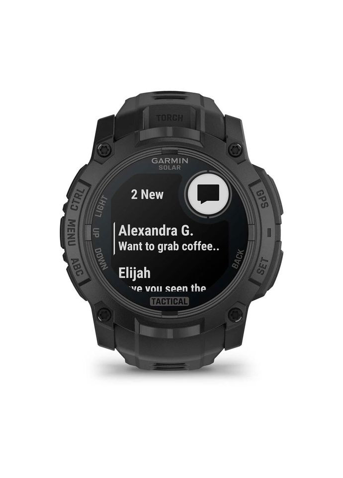 Смарт-годинник Instinct 3 50mm Tactical Solar Black with Charcoal Silicone Band (010-02935-90) Garmin (366831980)