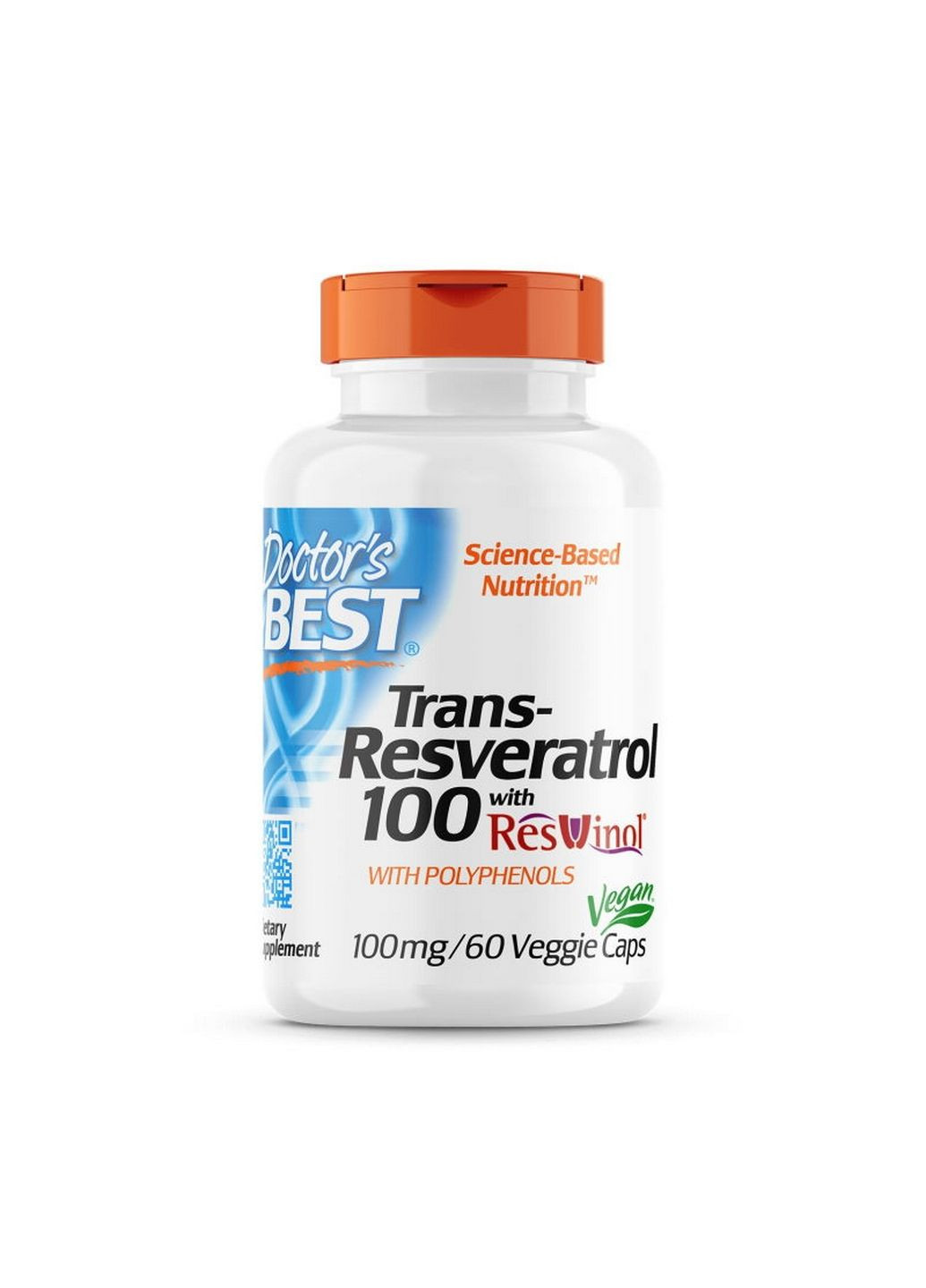 Натуральна добавка Trans-Resveratrol with Resvinol 100 mg, 60 вегакапсул Doctor's Best (293479991)