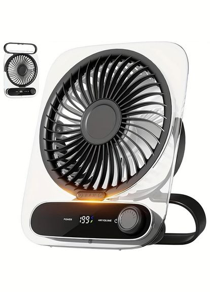 Вентилятор переносной с переключением скоростей аккумуляторный М-1777 черный 3000 мАч No Brand (337177417)