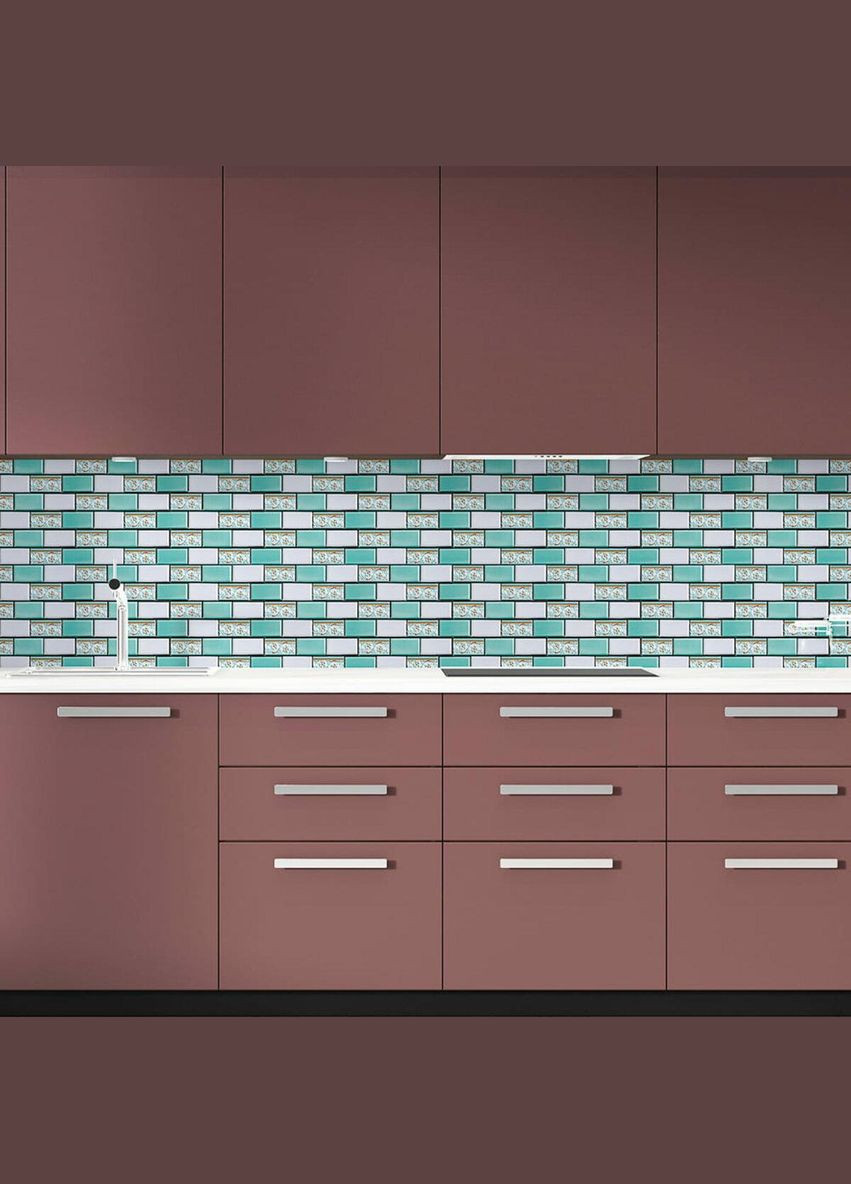 Декоративная плитка ПВХ на самоклейке мятная 300х300х5мм, цена за 1 шт. (СПП-505) SW-00001139 Sticker Wall (316470620)