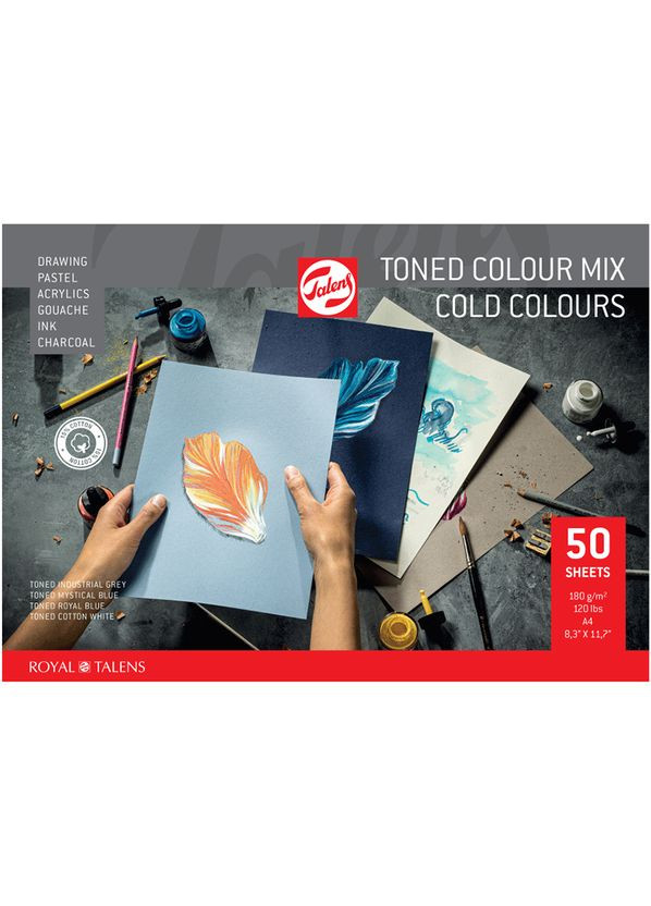 Склейка для пастелі холодна гама A4 (21х29.7см) 180г/м2 50 аркушів Royal Talens (336947662)