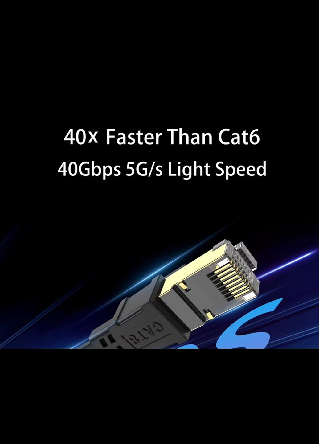 Патч-корд интернет-кабель CAT8 40 Гбит/с 2000 МГц SSTP RJ45 1 м No Brand (341324892)