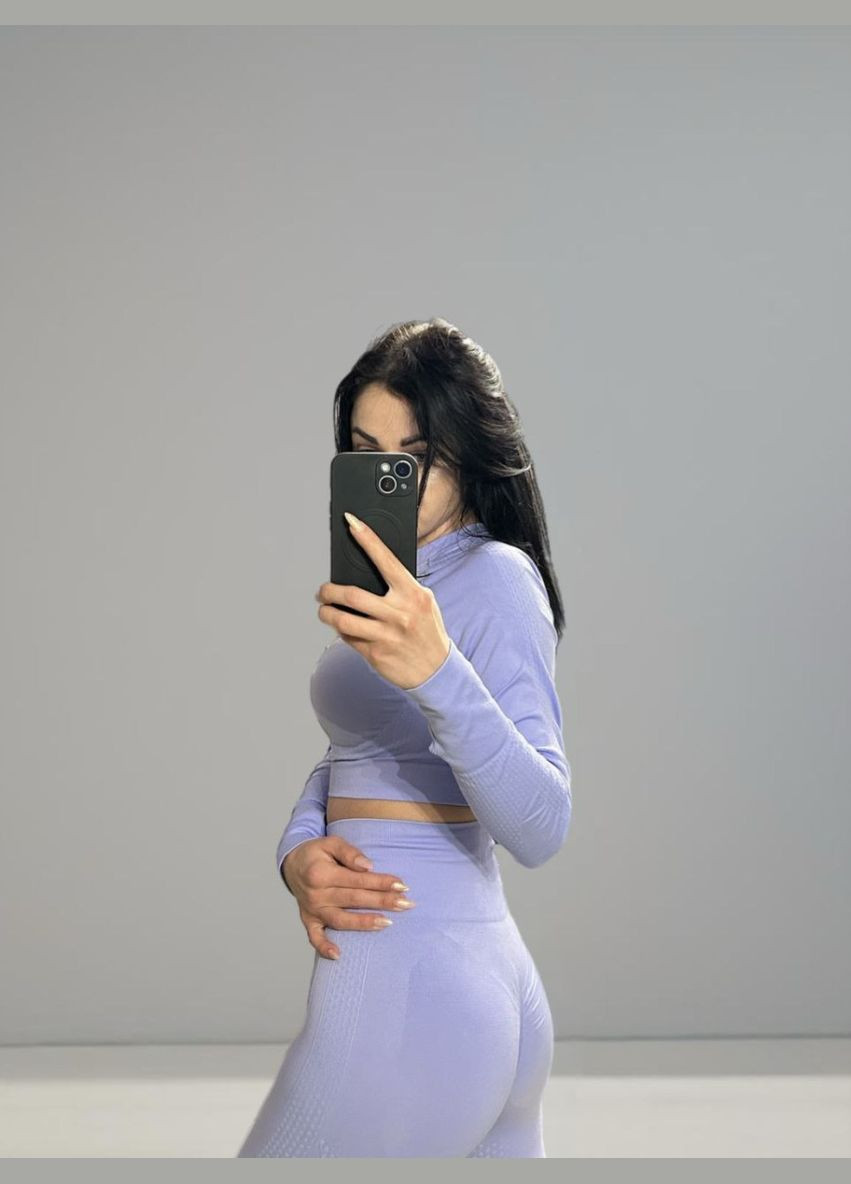 Комплект для фитнеса (спортивный костюм) рашгард и леггинсы пуш-ап 18898 S фиолетовый Fashion (336547444)