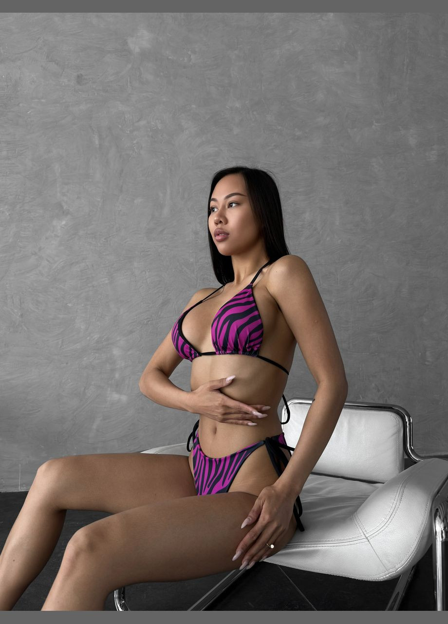 Фиолетовый летний яркий раздельный женский купальник раздельный Ghazel