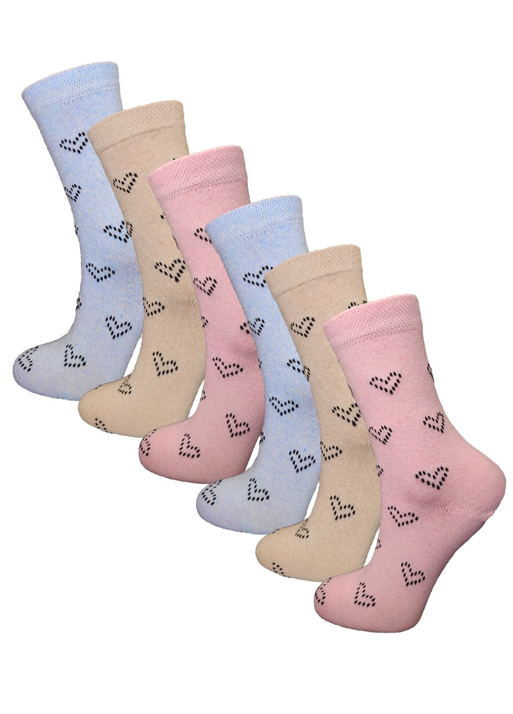 Комбіновані шкарпетки жіночі 6 пар ws 229/6 р.36-40 XTeam сердечка (351581672)