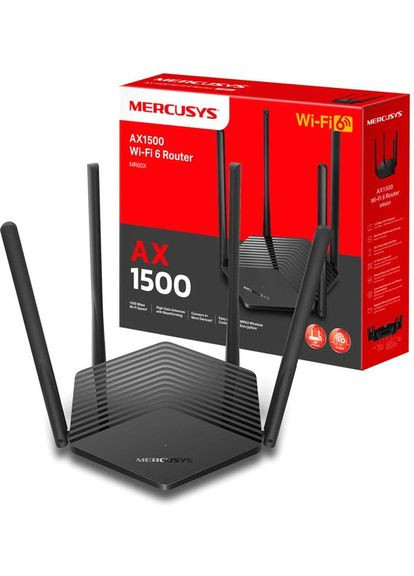 Маршрутизатор MR60X AX1500 2xGE LAN 1xGE WAN MU-MIMO OFDMA (MR60X) Mercusys (360426602)