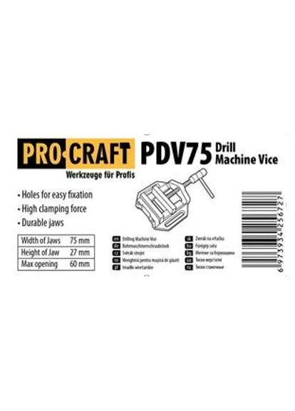Тиски станочные PDV75 ProCraft (401296369)