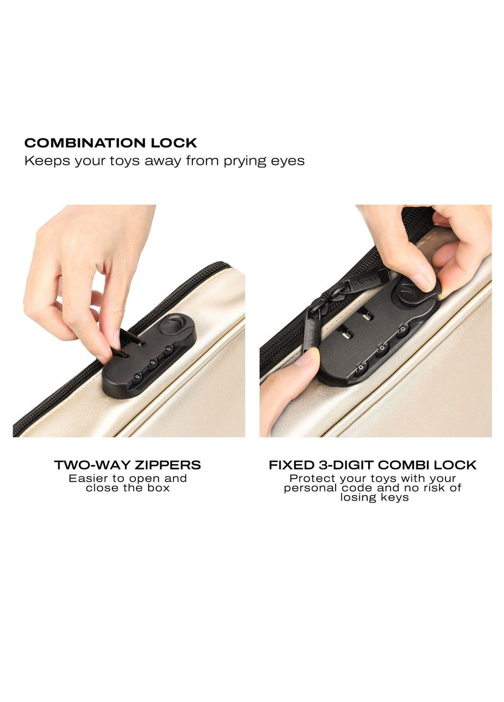 Кейс для игрушек DISCREET BOX LUXURY GOLD кодовый замок 27×16×7,62 см футляр для секс игрушек Dorcel (322740132)