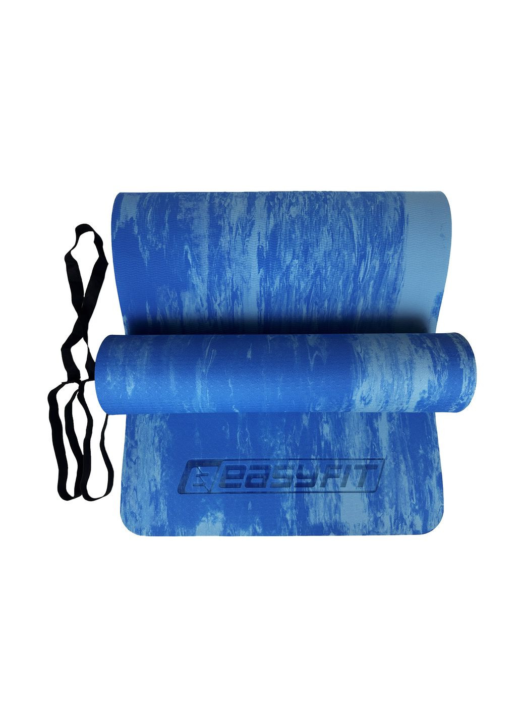 Килимок для йоги та фітнеса s-EVA Mat 8 мм Синій EasyFit (341528768)
