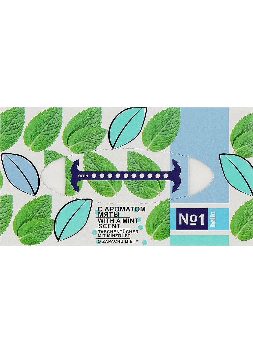 Хустки косметичні з ароматом м'яти, 150 шт. 150шт (1030686-147062) Bella (368648043)