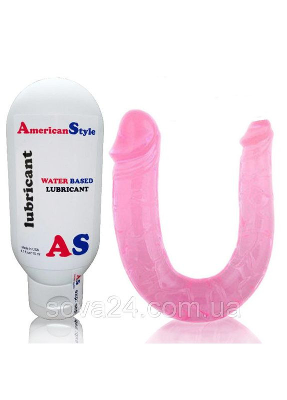 Фалоімітатор подвійний 28 см із лубрикантом полуничним No Brand (340914309)