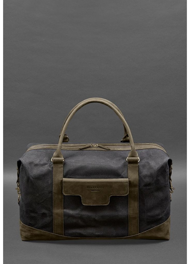 Дорожная сумка из конваса и натуральной темно-коричневой кожи Crazy Horse BlankNote (348359262)