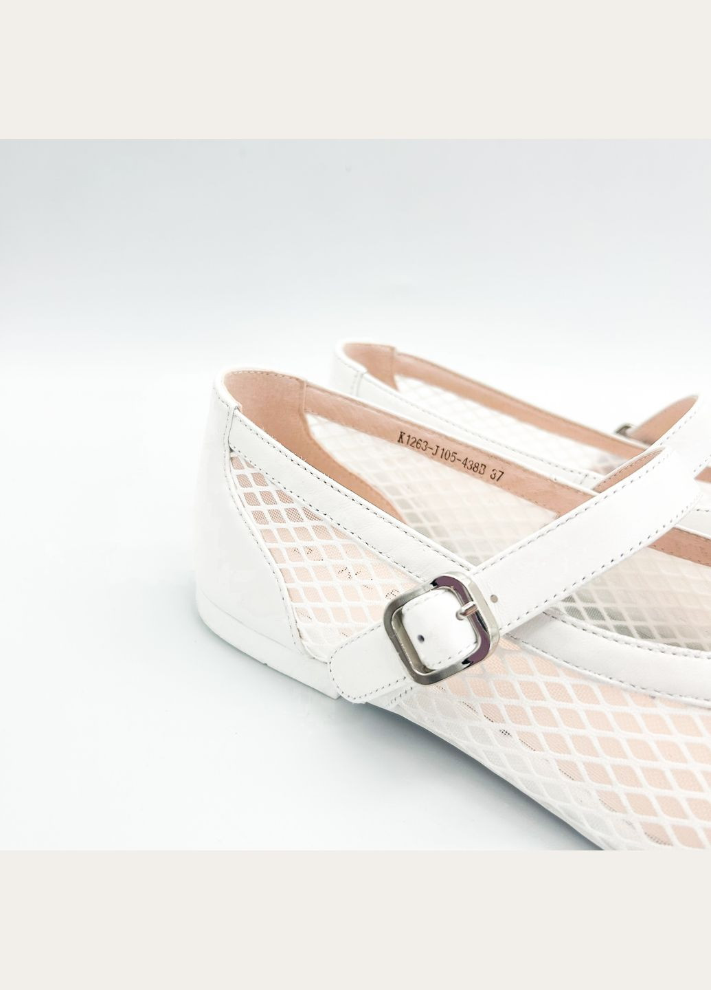 Жіночі балетки (р) текстиль 0-1-1-k-1263-j-105-438b Danler | білі (328836174)