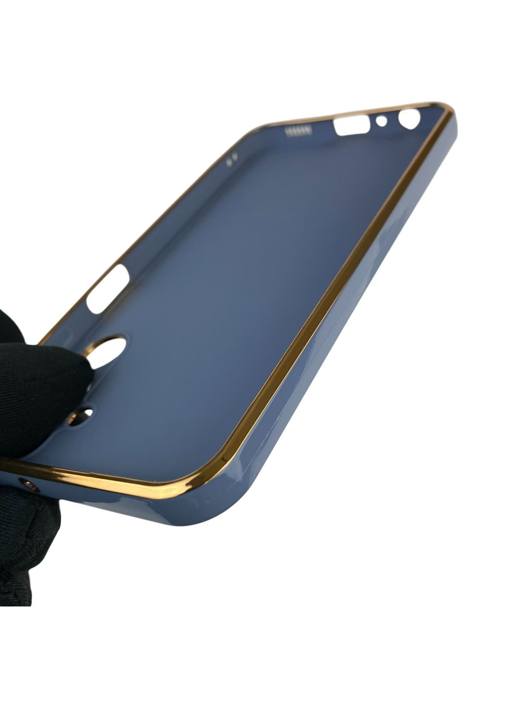 Чохол для Galaxy A24 (SM-A245F) з кільцем-підставкою із золотою окантовкою на самсунг а24 синій gs1 Samsung (366228857)