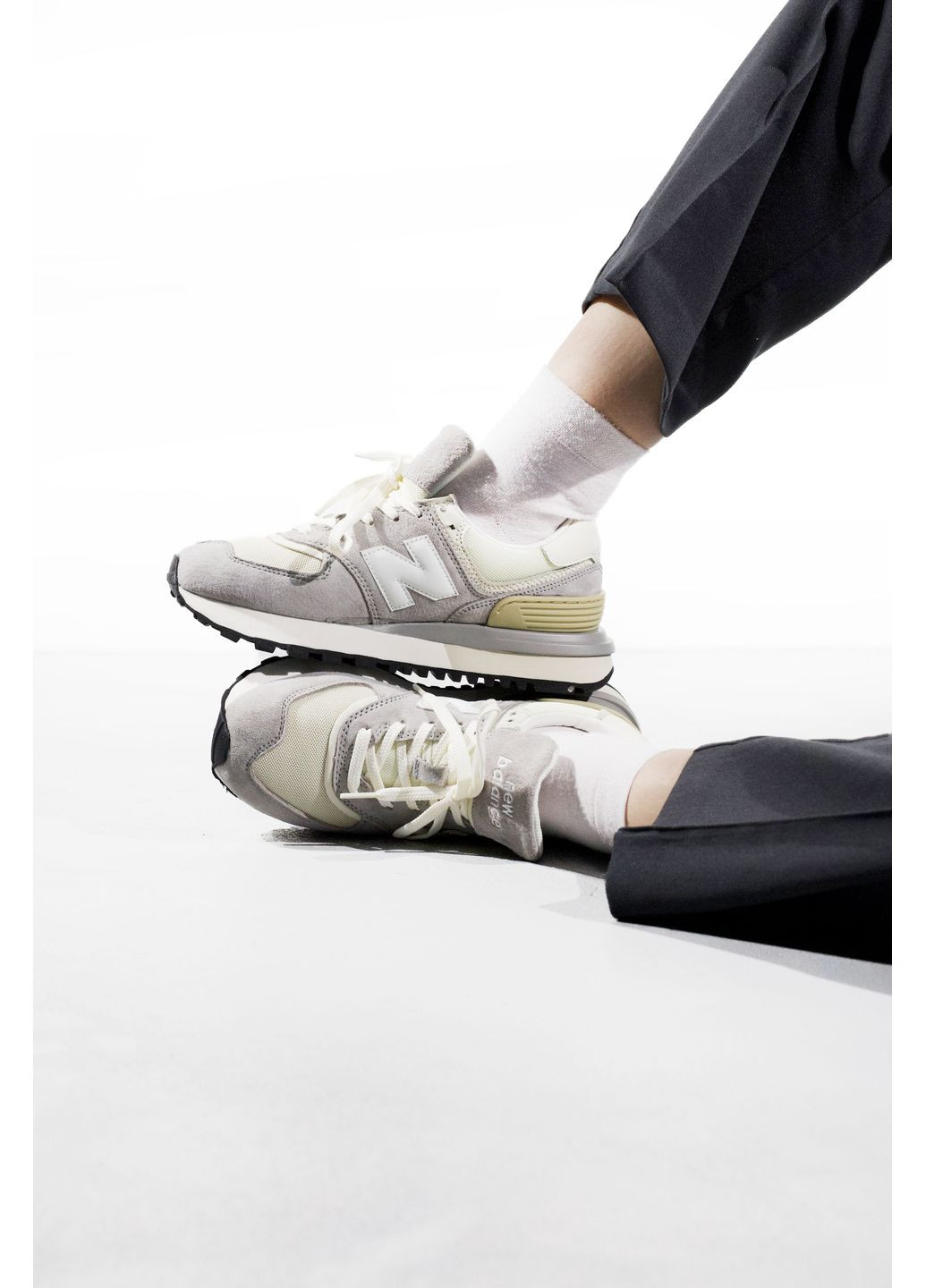 КРОССОВКИ ЖЕНСКИЕ NEW BALANCE 574 LEGACY BEIGE / GREY / WHITE НЬЮ БЕЛАНС 574 No Brand серые демисезоны (369389269)