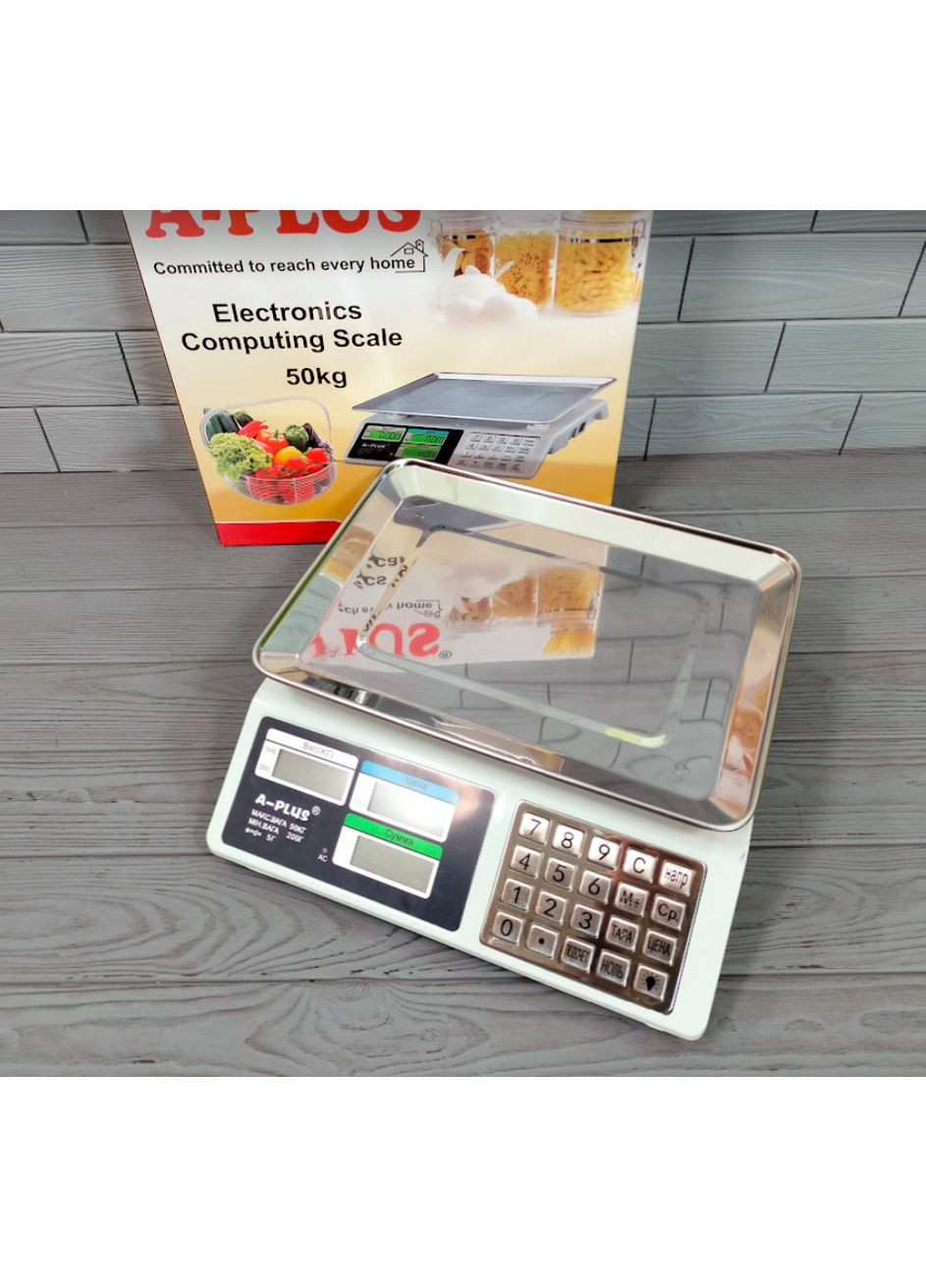 Ваги торгівельні електронні з акумулятором та дисплеєм до 50кг SC-1645 А-Плюс (350348981)