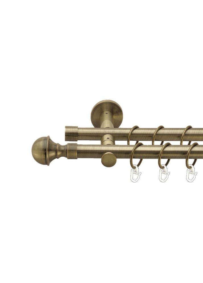 Карниз Бостон металевий дворядний реверсивний гладка труба Антик 19\19 мм 160 см (00-00013332) ORVIT (300279578)