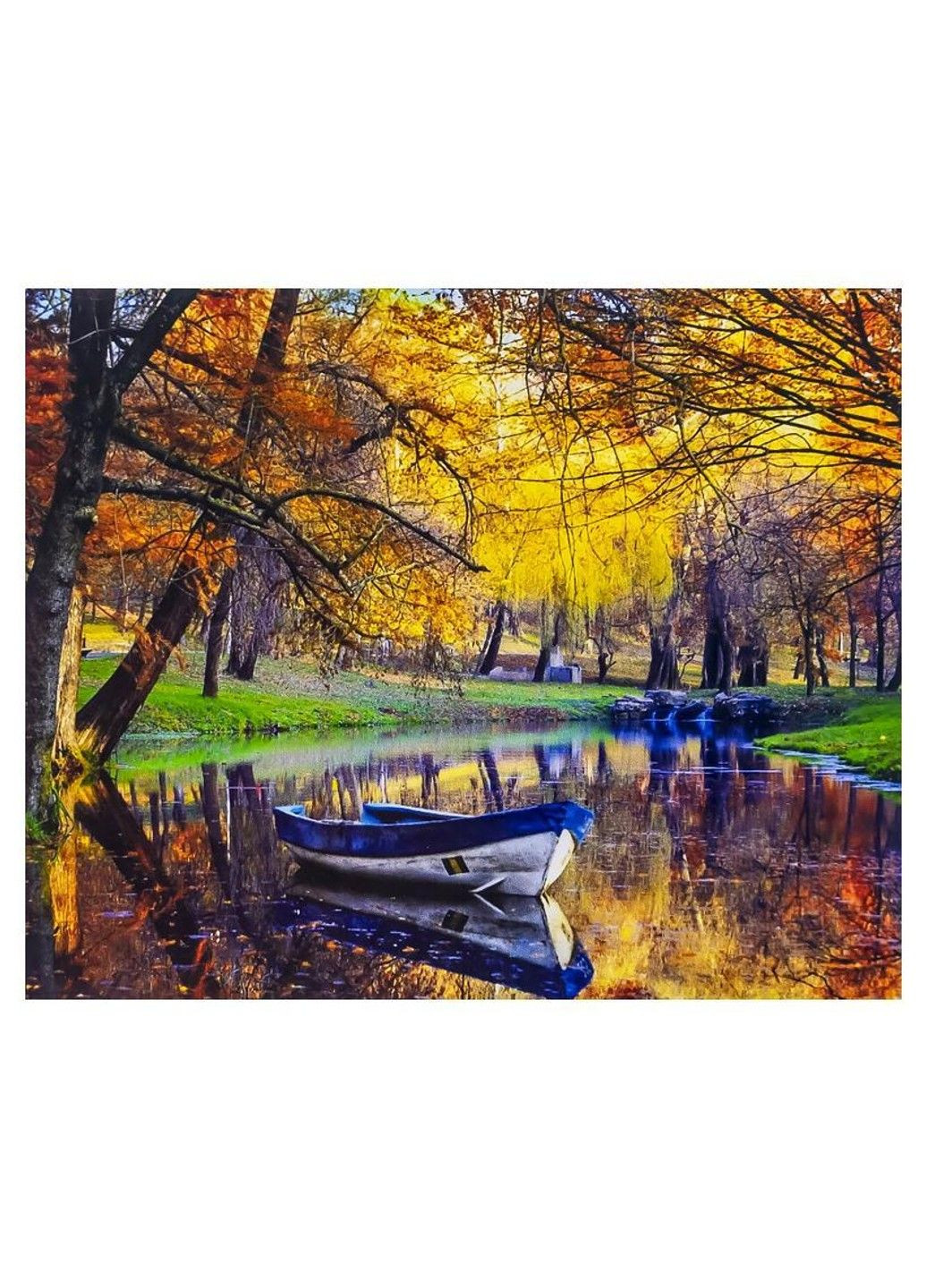 Набір Алмазна мозаїка вишивка Човен біля берега на підрамнику повний 5d 30х40 см GLD62041 No Brand (332207859)