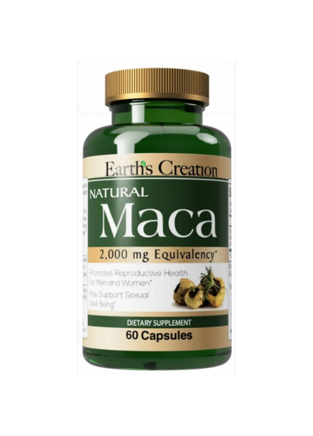 Натуральная добавка Maca 2000 mg, 60 капсул Earth's Creation (293338931)
