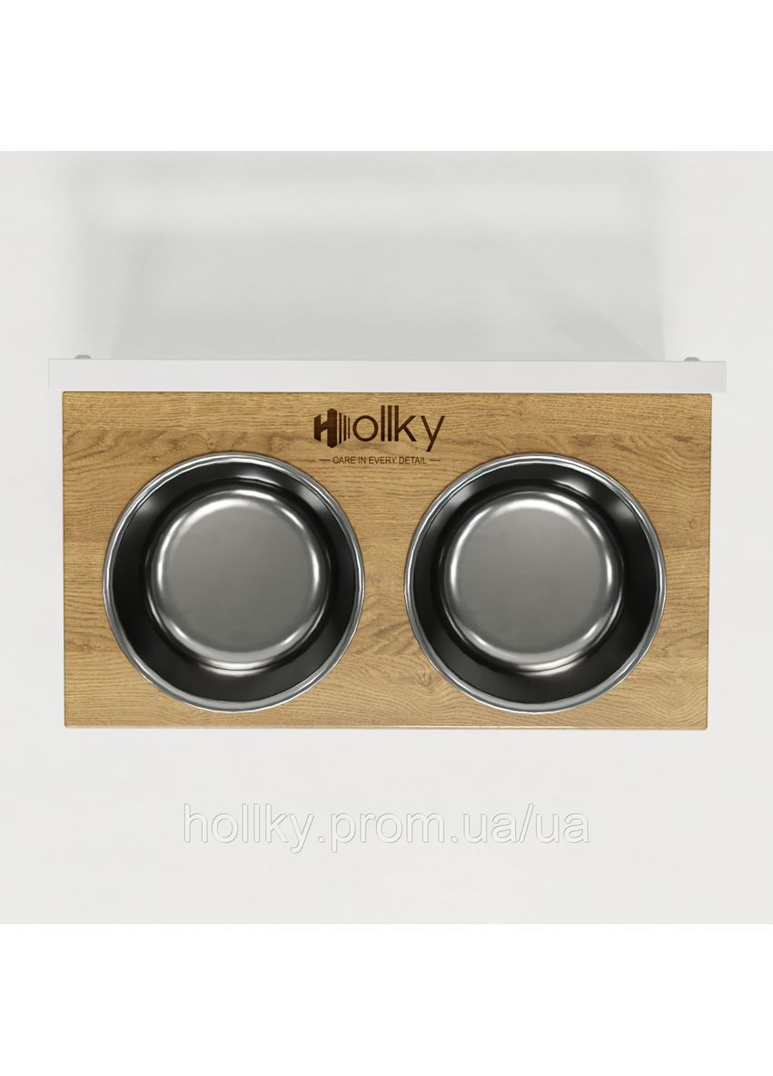Миски на регулируемой подставке для средних собак Flex M (2×0.85 л) FM-422530-WHNT Hollky (365652751)