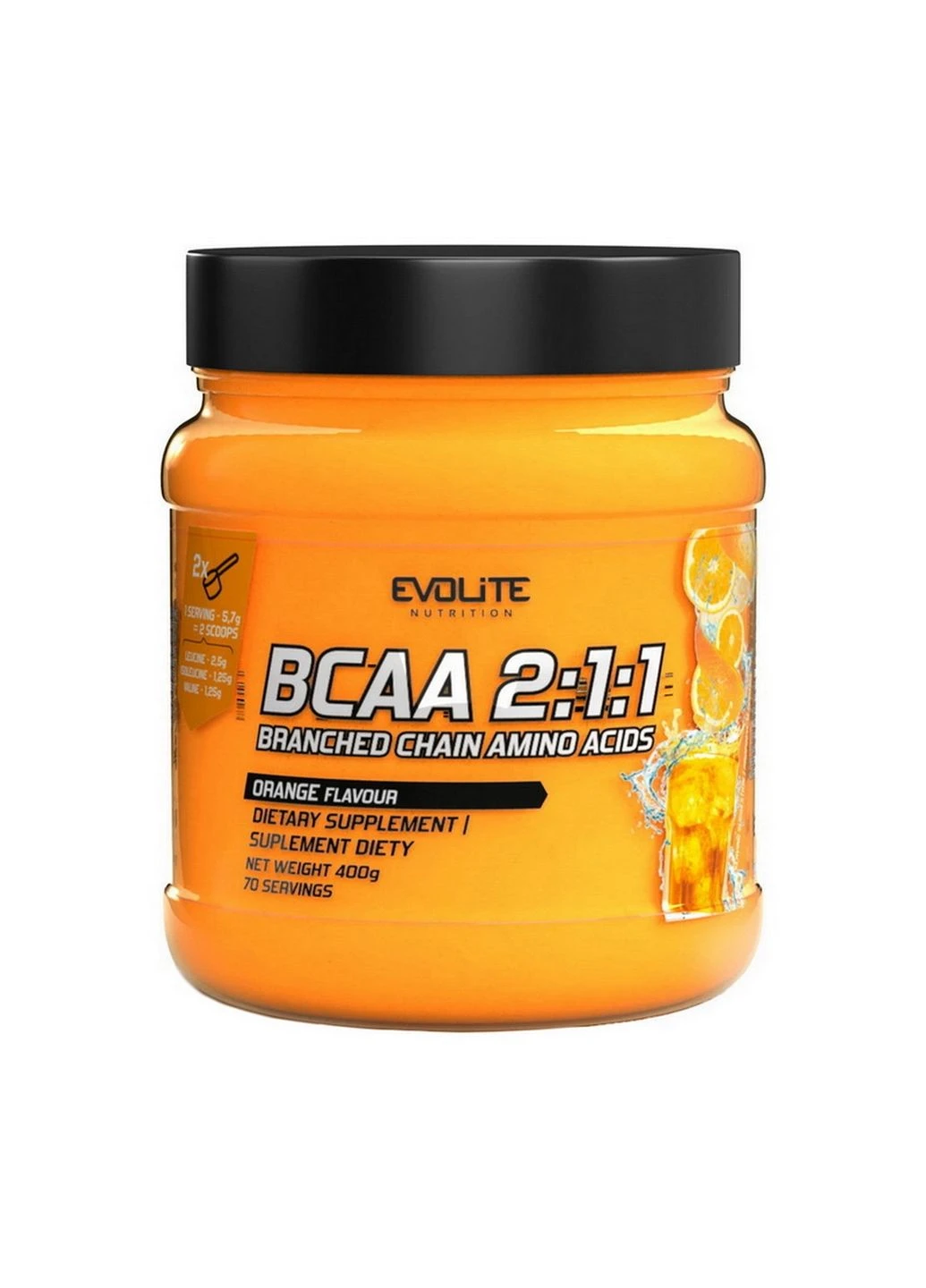 Амінокислота BCAA 2:1:1 (400 g, orange) Evolite Nutrition (296192990)