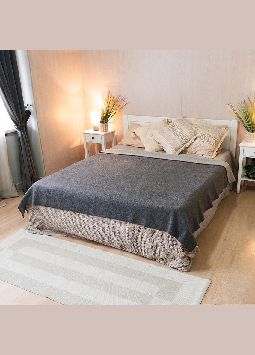 Плед-одеяло шерстяное серое/светло-серое (A-025229) Love You (324834714)