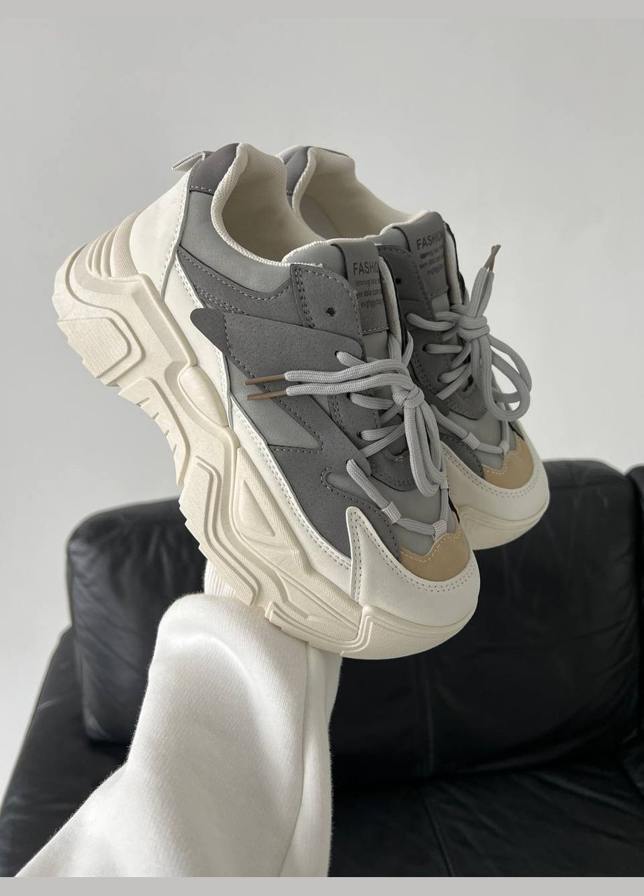 Сірі кросівки жіночі з еко шкіри (1923) No Brand сірі демісезони (317275368)