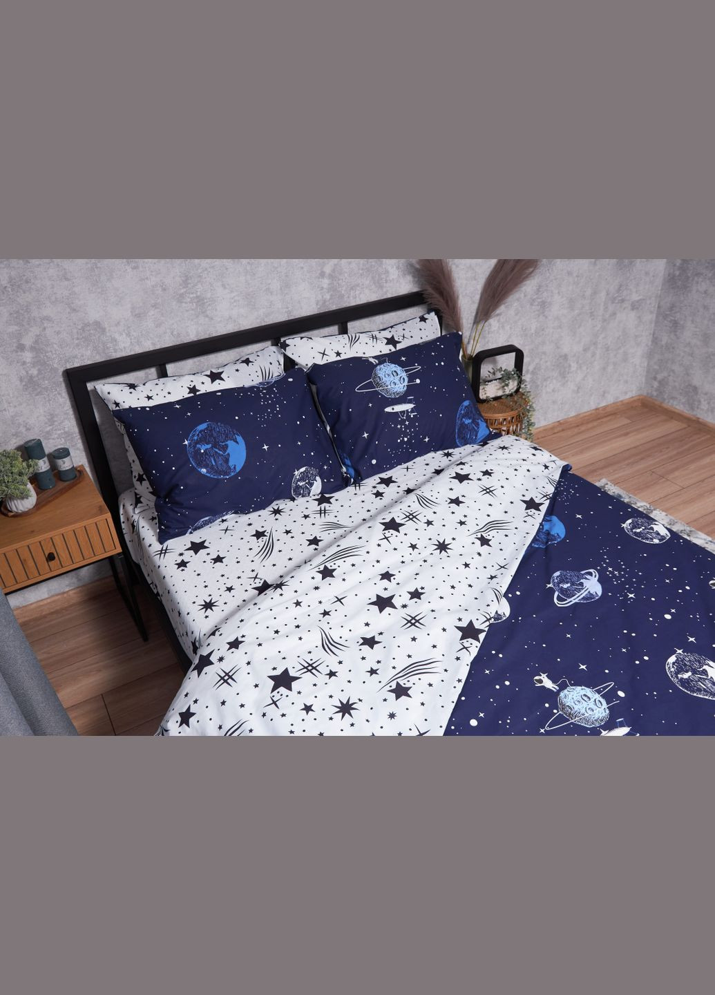 Комплект постельного белья Ranforce Elite «» King Size 220x240- наволочки 4х50х70 (MS-820001707) Moon&Star cosmos (285717802)