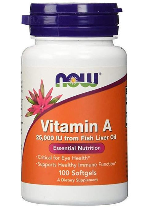 Вітамін А Vitamin A 100 гел капс Now Foods (357343127)