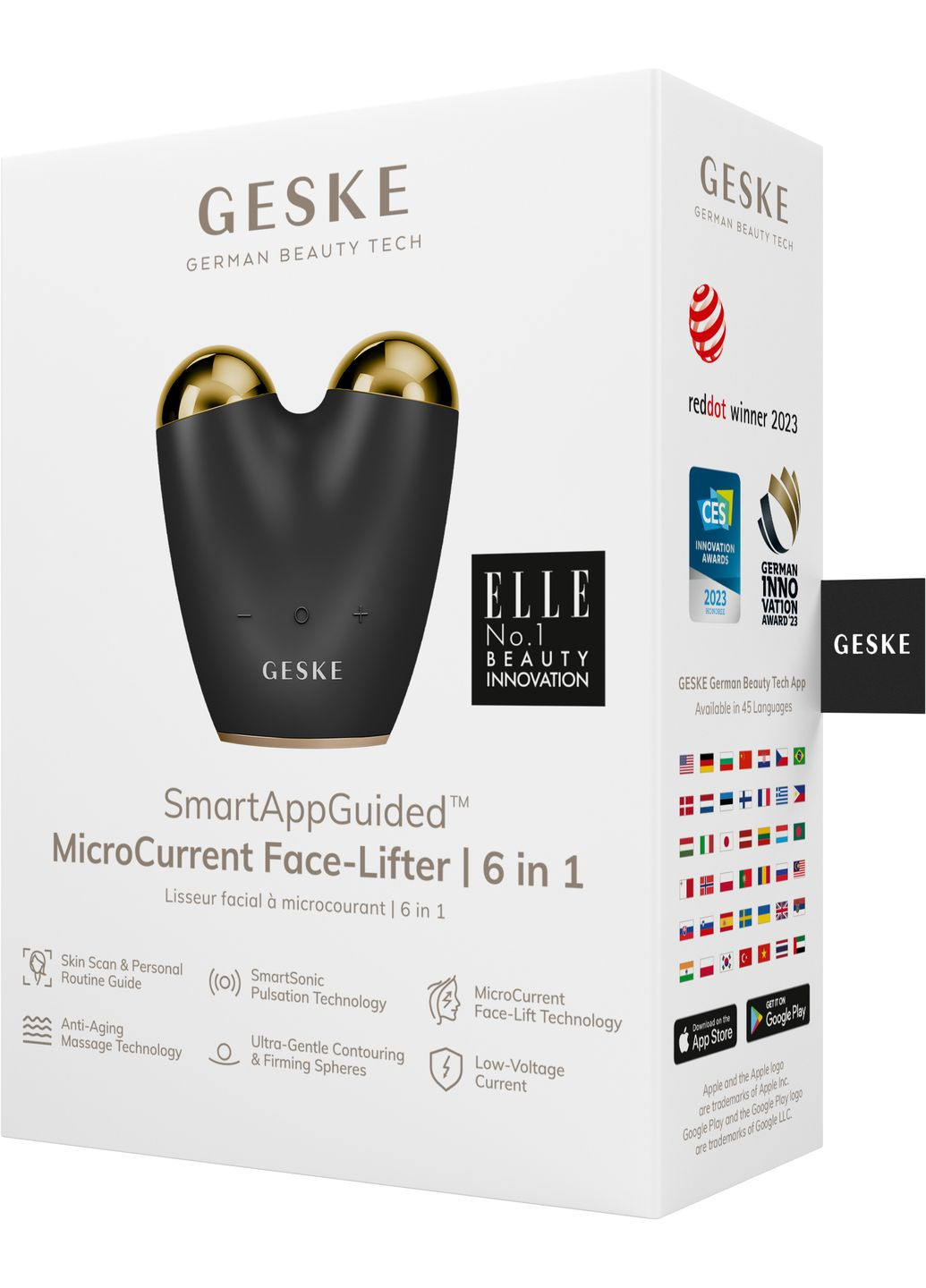 Мікрострумовий підтягувач обличчя MicroCurrent Face-Lifter 6в1 gray GESKE (341526245)