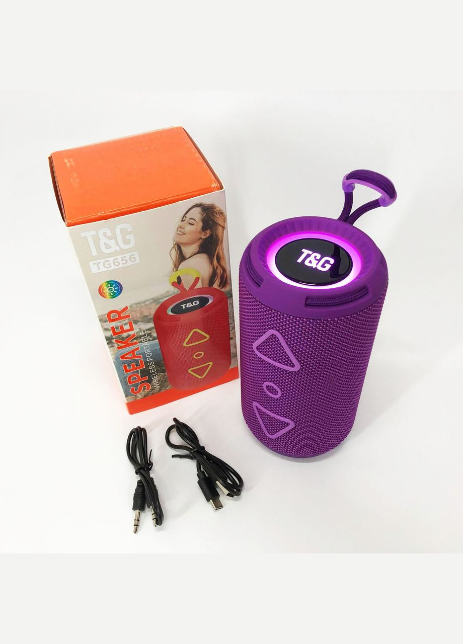 Bluetooth колонка портативная TG656 FM-радио, мощная переносная акустическая колонка. Цвет: лиловый No Brand (359474639)