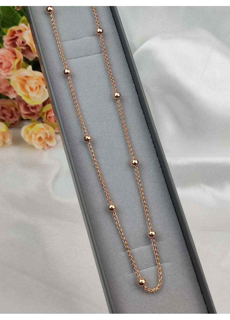 Срібний ланцюжок 925 проби в позолоті з кульками 45 см No Brand (366882886)
