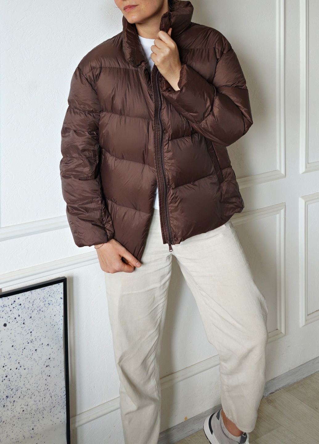 Коричневий демісезонний Пуховик One