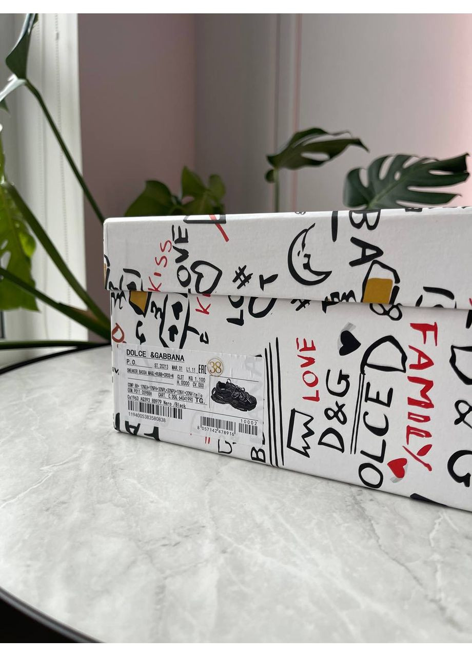 Чорні Осінні кросівки чоловічі і жіночі dolce & gabbana space black | дольче і габбана спейс чорні No Brand