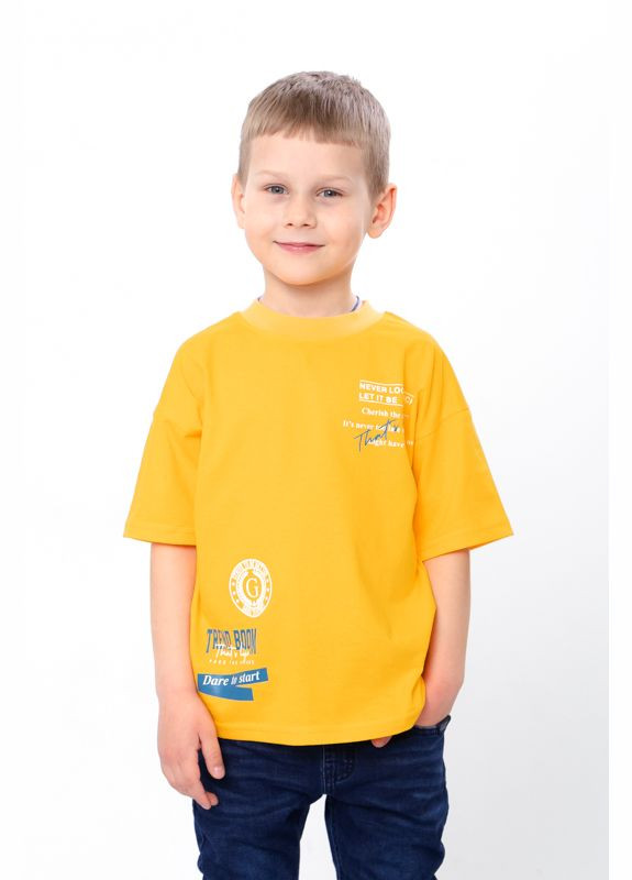 Желтая летняя футболка мальчику Носи своє