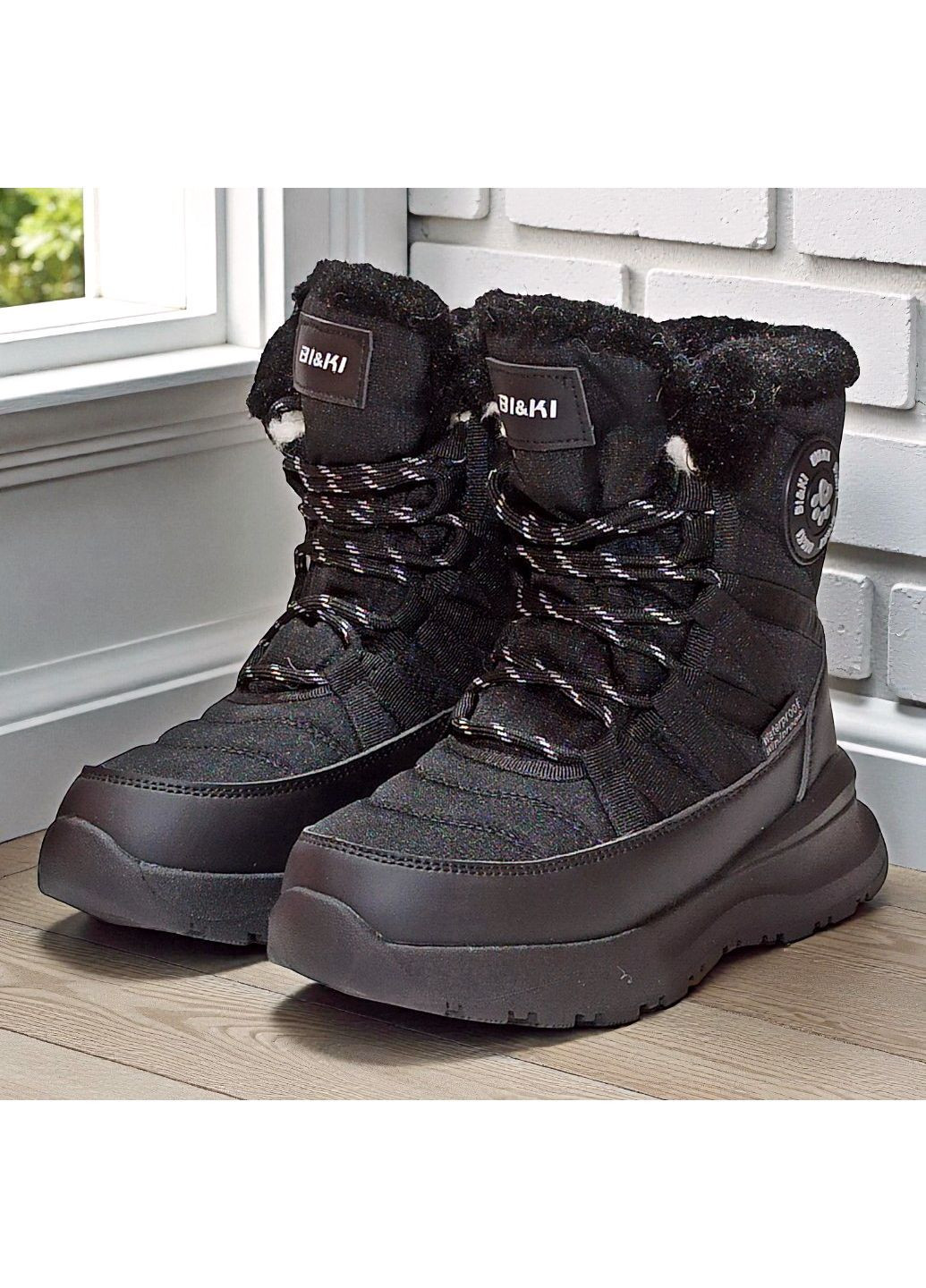 Зимові підліткові термо дутики на овчині термочеревики для дівчини на вовні для підлітка Biki (371956329)