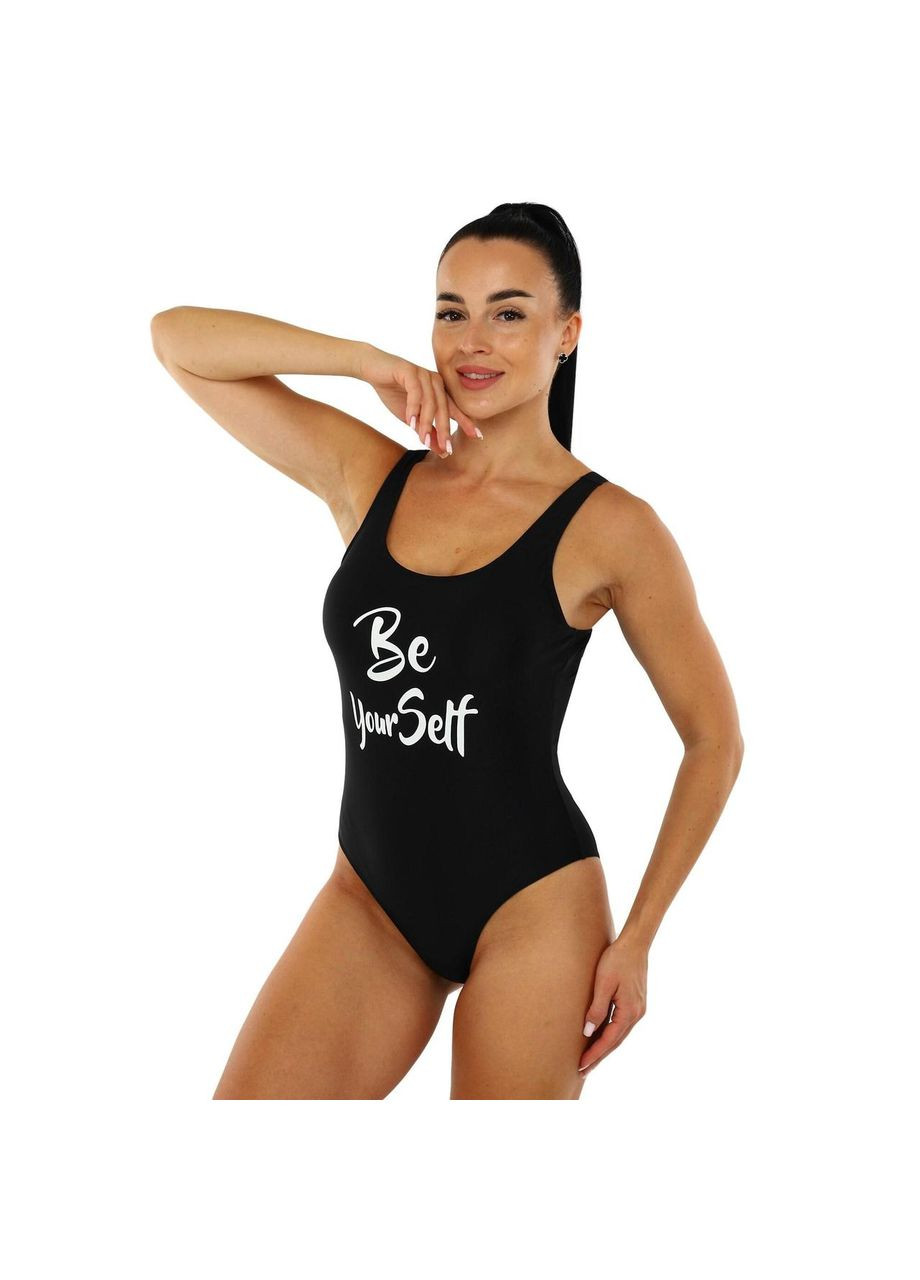 Чорний літній купальник для плавання злитий жіночий pl-2453 чорний SP-Sport