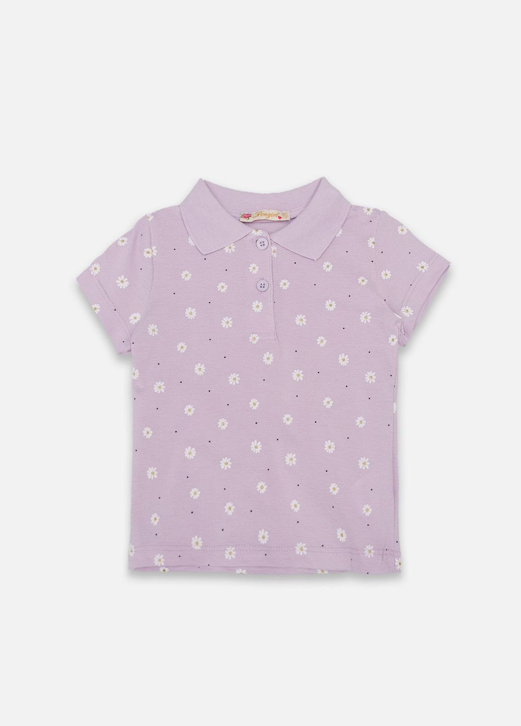 Сиреневая детская футболка-футболка-поло с коротким рукавом для девочки цвет сиреневый цб-00247469 для девочки Pengim