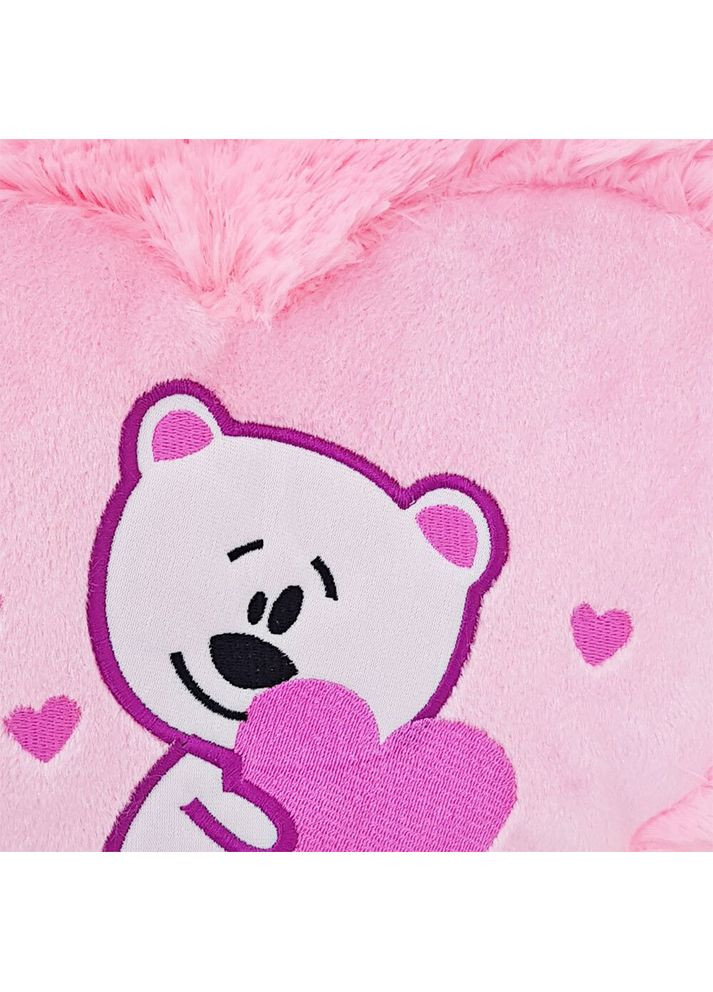 Мягкая игрушка подушка сердце с мишкой розовая для детей и интерьера уютная игрушка для подарка ProDobro (366030364)