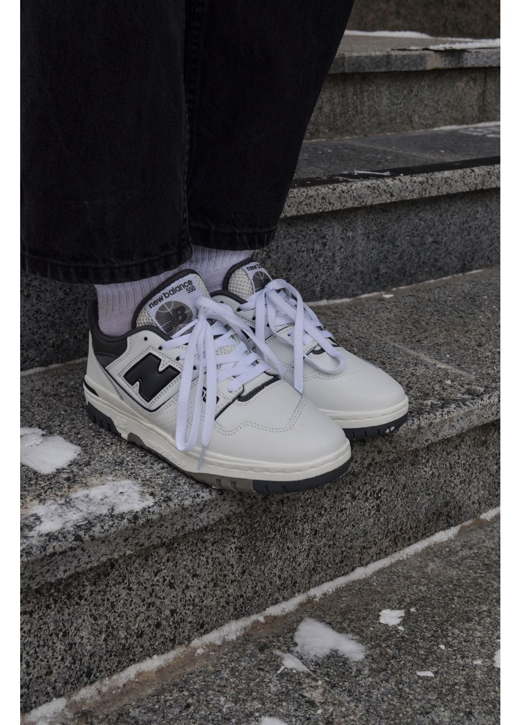 КРОСІВКИ ЖІНОЧІ NEW BALANCE 550 WHITE GREY НЬЮ БЕЛАНС 550 No Brand сірі демісезони (369393481)