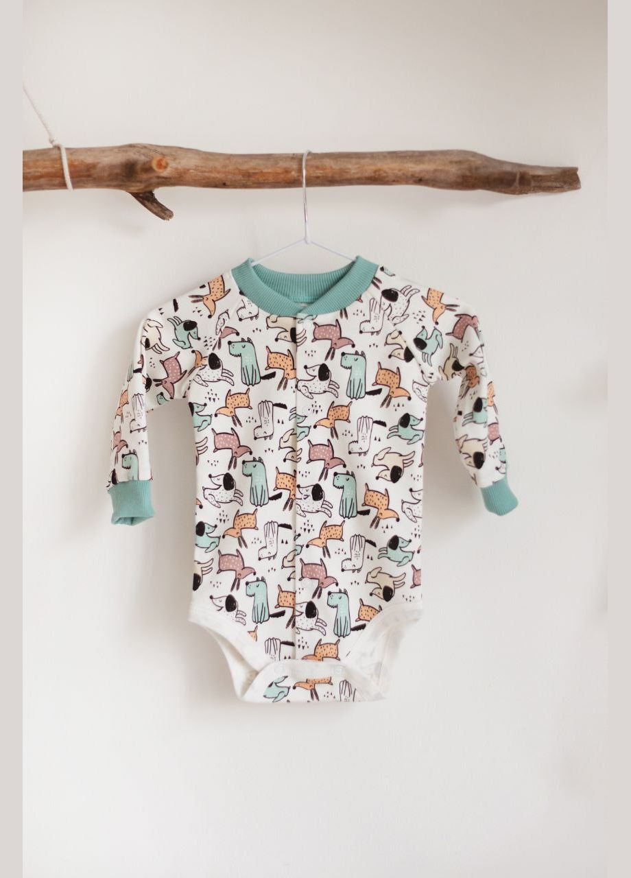 Боди длинный рукав интерлок принт Песики Egoza (342338692)