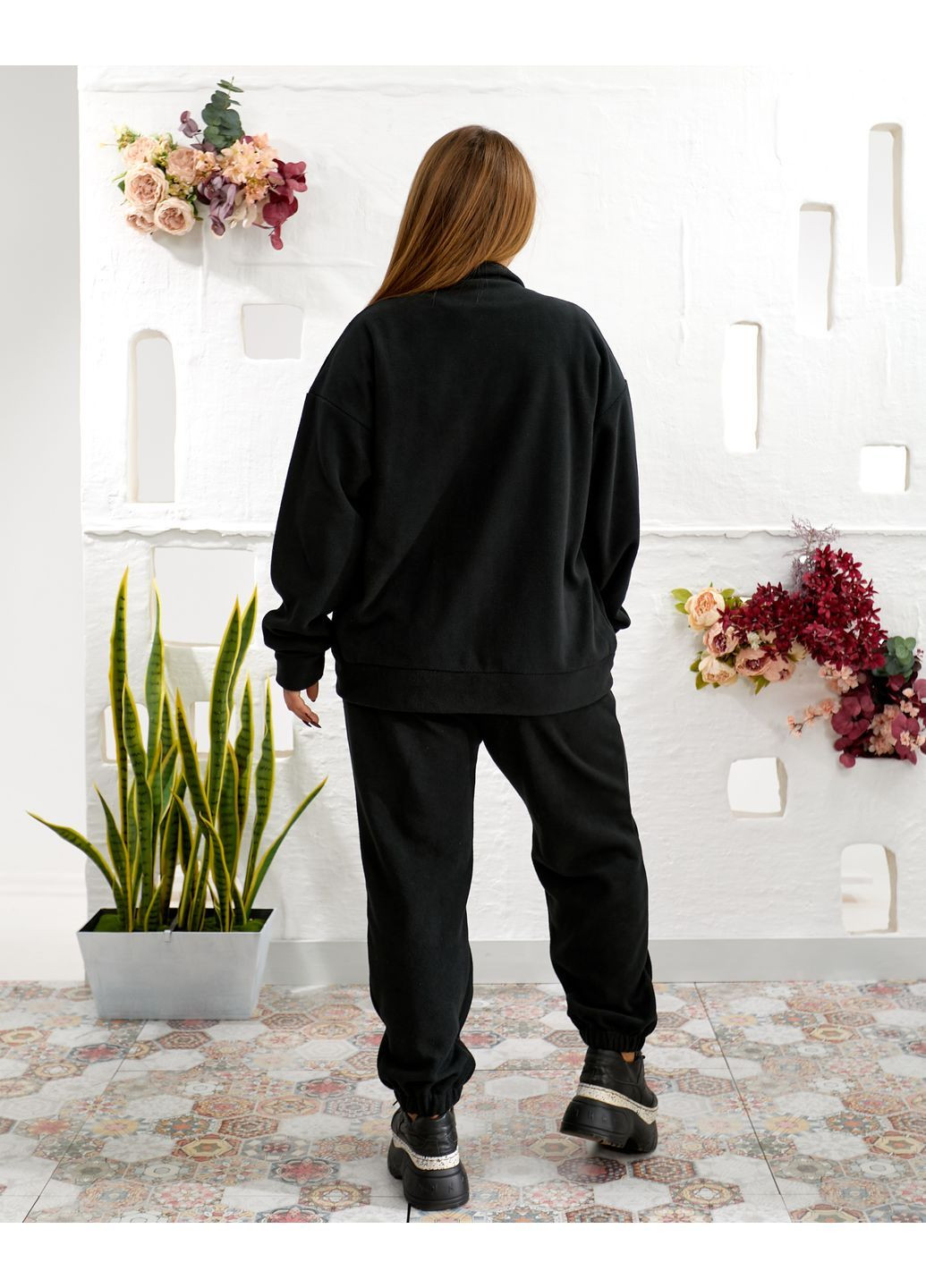 Жіночий теплий спортивний костюм флісовий кофта на блискавці штани No Brand (364846133)