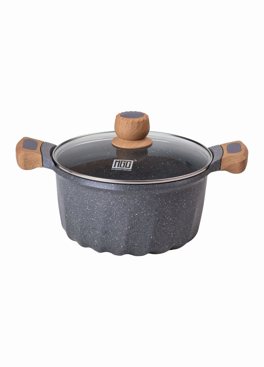 Каструля алюмінієва з антипригарним покриттям 5 л, сірий MGC (322771225)