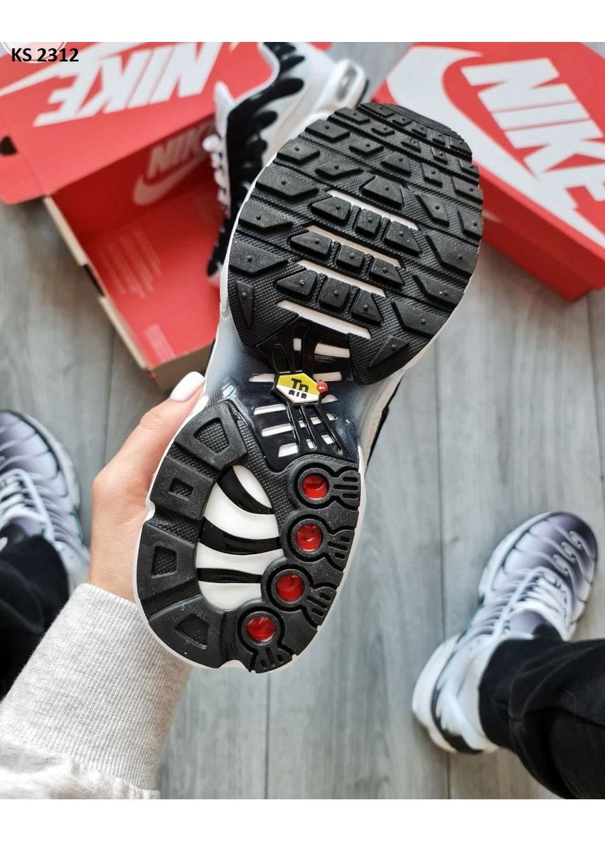 Білі кросівки чоловічі nike air max tn plus white black найк аір макс тн плюс білі демісезон No Brand