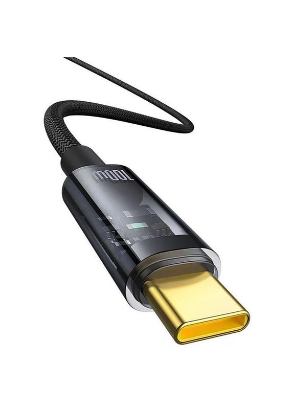 Кабель Explorer з Auto Shutdown Type C to Type C 100W (1m) Чорний Baseus (369645724)